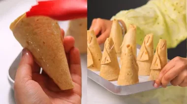 Crispy baked cone bites stuffed with creamy corn filling